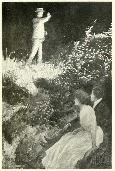 "Their glimpse was only momentary, because, as though
dazzled, he raised his hand to his eyes."