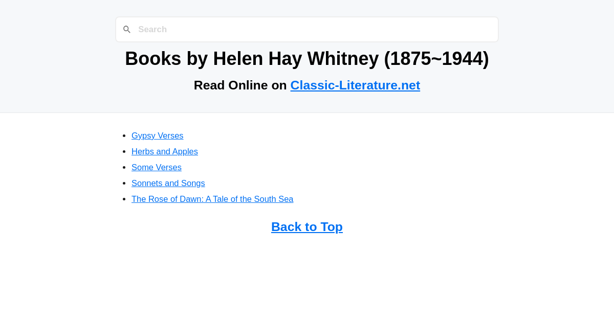 Books by Helen Hay Whitney (1875-1944)