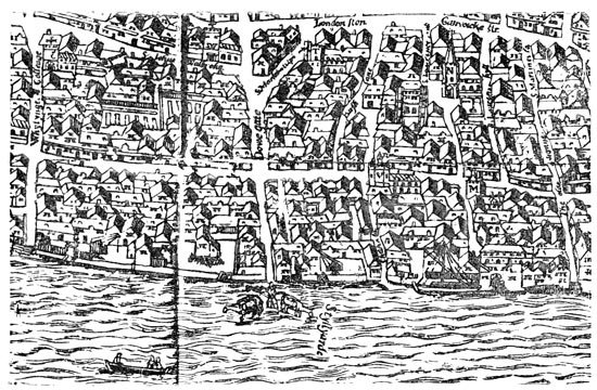 THE STEELYARD, LONDON. (From an old Print.)