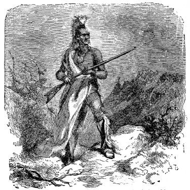 Image unavailable: Led by their Indian guide, by Hobomok, friend of the white men,
Northward marching to quell the sudden revolt of the savage.