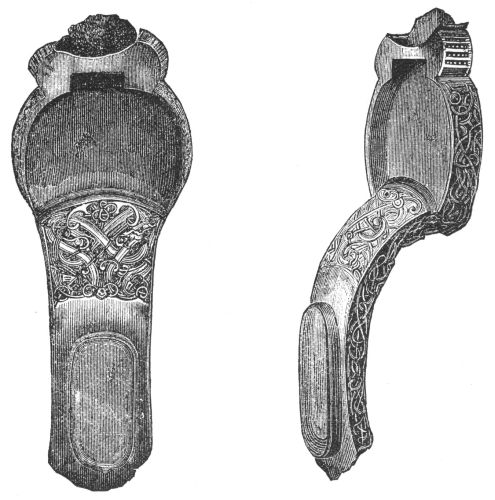 BUCKLE FROM THE EARLY IRON AGE. FOUND AT HETLAND IN
STAVANGER AMT.