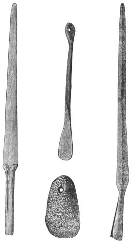 SHUTTLES OF IRON AND OF WHALEBONE; AND WEIGHTS FOR THE
LOOM.