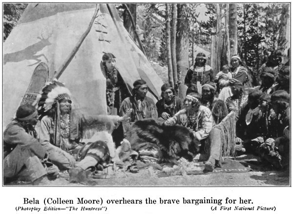 Bela (Colleen Moore) overhears the brave bargaining for
her.