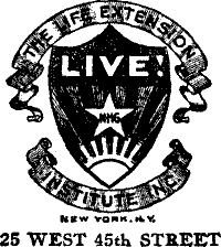 LIVE!
THE LIFE EXTENSION INSTITUTE INC.
NEW YORK. N. Y.
25 WEST 45th STREET