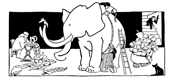 Making a life jacket for an elephant.