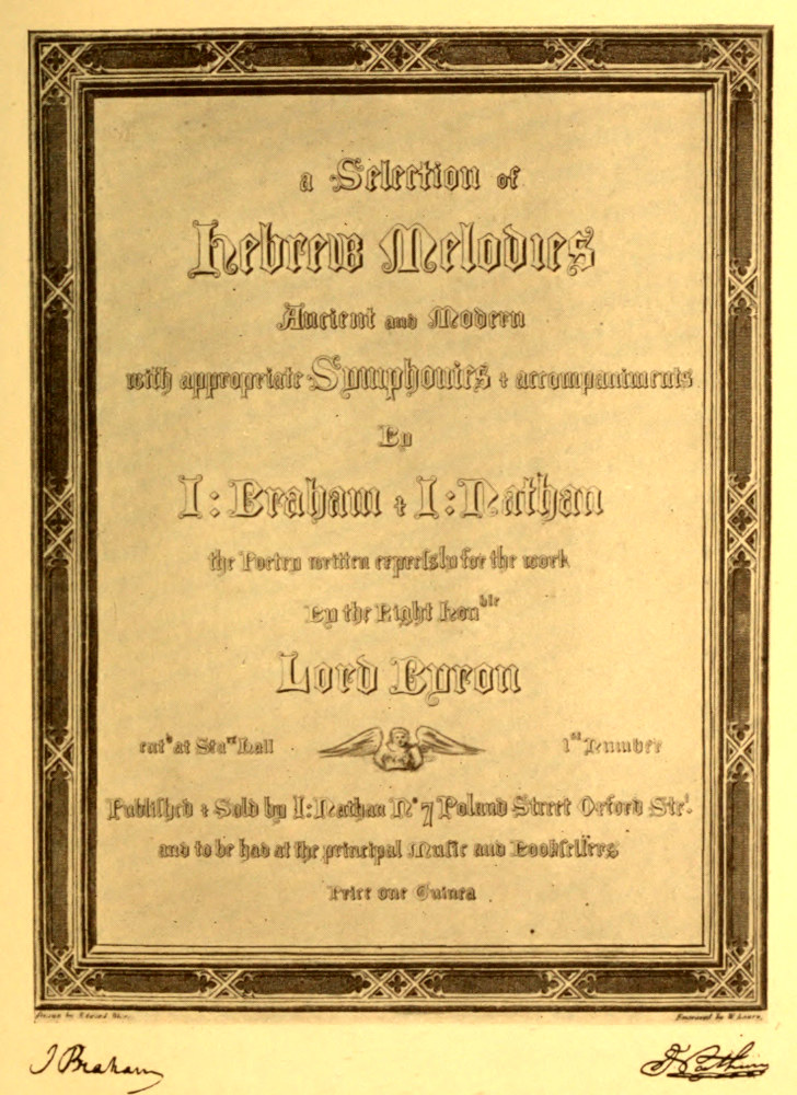 TITLE-PAGE OF THE FIRST EDITION OF BYRON’S HEBREW
MELODIES