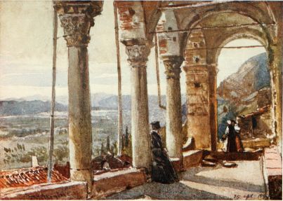 MISTRA, NEAR SPARTA

The eastern portico of the Pantanassa Church, with view over the valley
of the Eurotas.