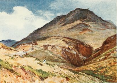 THE ACROPOLIS OF MYCENÆ FROM THE SOUTH-WEST, BACKED BY
THE IMPOSING FORM OF MOUNT ELIAS

The gorge to the right is the valley which served as a defence for the
Acropolis on the south side. The piece of road to the left is within a
few paces of the famous bee-hive tomb known as the Treasury of
Atreus.