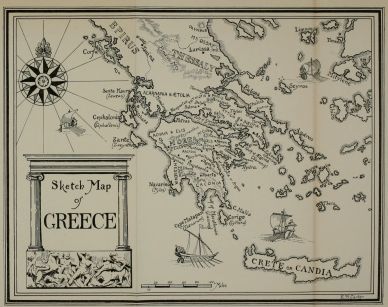 Sketch Map
of
GREECE

MAP ACCOMPANYING “GREECE,” BY JOHN FULLEYLOVE, R.I., AND REV. J. A.
M‘CLYMONT, D.D. (A. AND C. BLACK, LONDON)