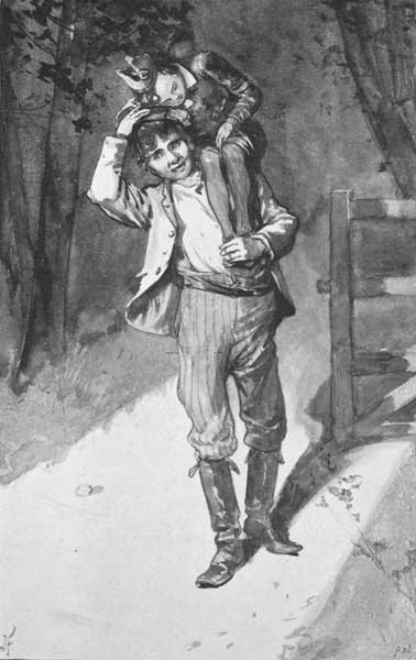 "Crazy Colin strode up the road, bearing Bert high upon
his shoulder."—Page 79.