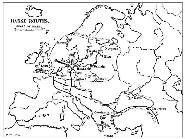 HANSE ROUTES—THE HANSE LEAGUE REORGANIZES THE TRADE OF
THE WORLD