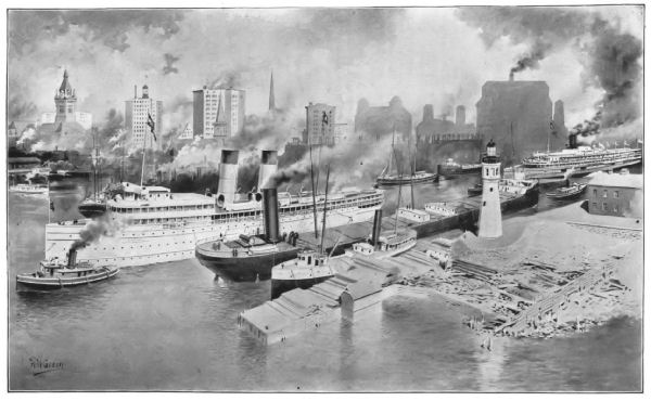 THE EFFECT OF POSITION—BUFFALO IS AT THE FOOT OF LAKE
ERIE AND THE HEAD OF ERIE CANAL; AN EXCELLENT HARBOR FACILITATES ITS
COMMERCE