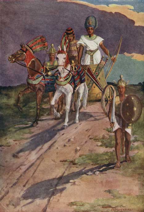 PLATE 4.

RAMSES II. IN HIS WAR CHARIOT: SARDINIAN GUARDSMEN ON FOOT.