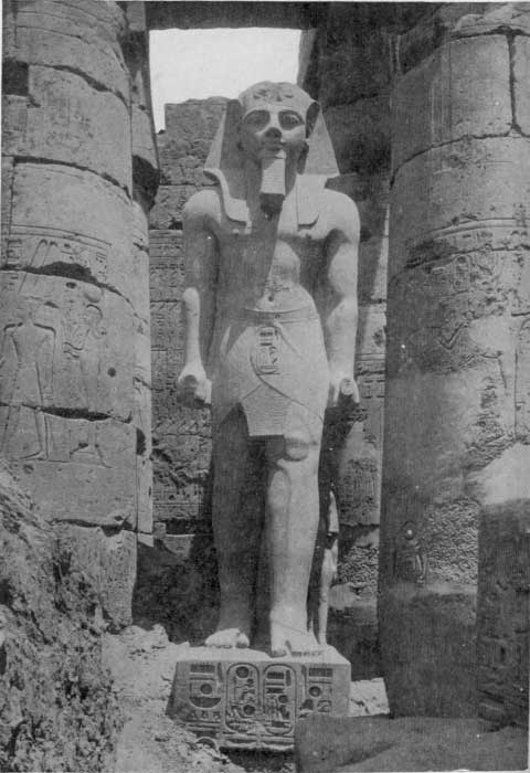 Plate 6

GRANITE STATUE OF RAMSES II. Page 75

Note the hieroglyphics on base of statue. Pages 68, 69