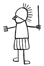 Chalk Drawing by Roman Soldier in Pompeii.