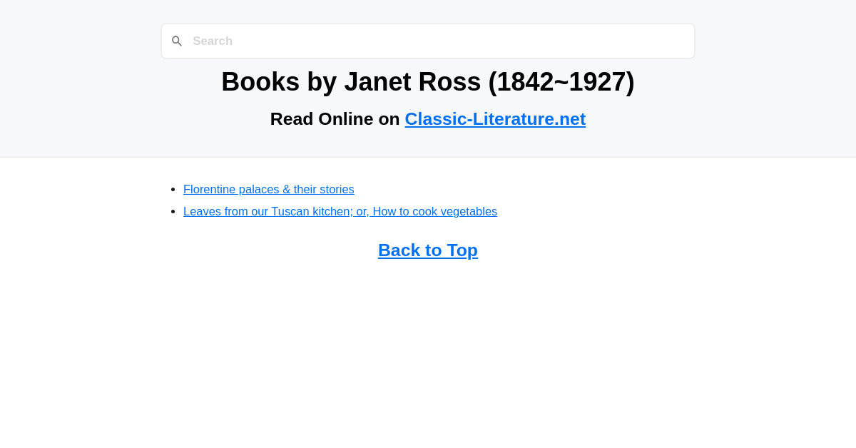 Books by Ross (18421927)
