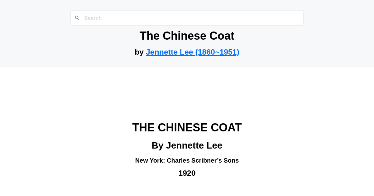 The Chinese Coat