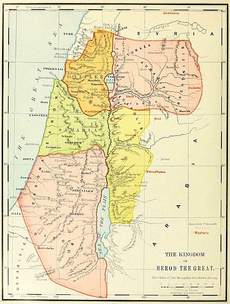 map: THE KINGDOM OF HEROD THE GREAT.