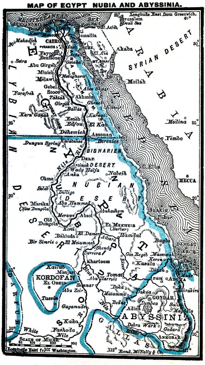 Map of Egypt Nubia and Abyssinia