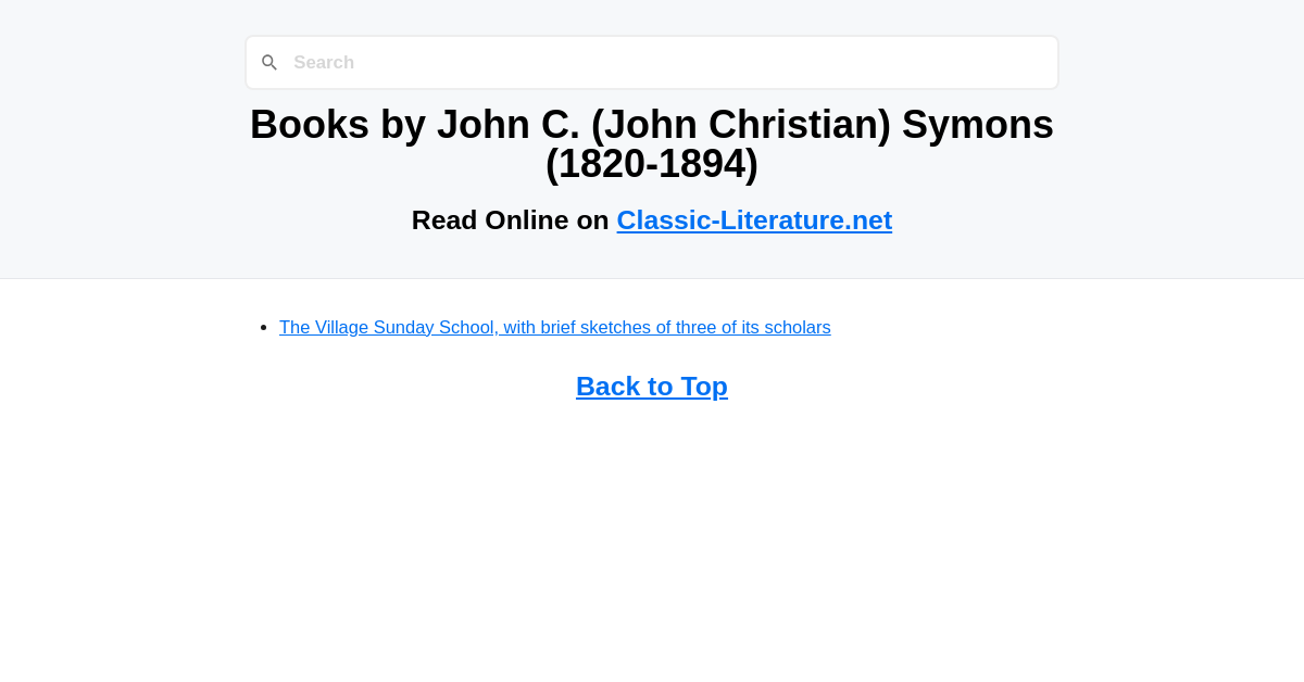 Books by John C. (John Christian) Symons (1820-1894)