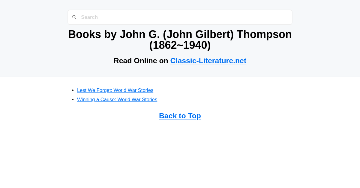 Gilbert Thompson Books by John G. (John Gilbert) Thompson (1862~1940) - Read Online on ...