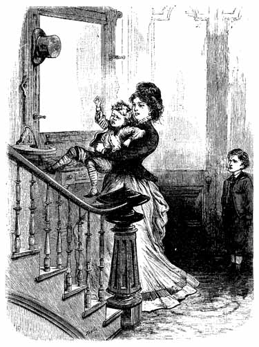 Toddie carried
                upstairs in his aunt's arms.