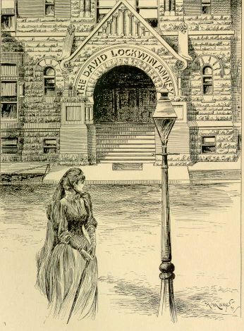 Her eye returns in satisfaction to the glittering black
granite letters over the portal.