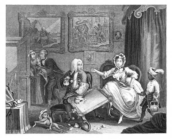 THE HARLOT'S PROGRESS.

PLATE 2.

QUARRELS WITH HER JEW PROTECTOR.