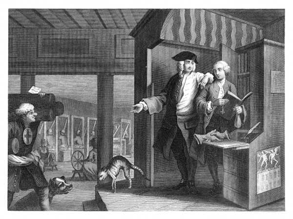 INDUSTRY AND IDLENESS.

PLATE 4.

THE INDUSTRIOUS 'PRENTICE A FAVOURITE, AND ENTRUSTED BY HIS MASTER.