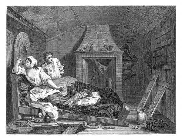 INDUSTRY AND IDLENESS.

PLATE 7.

THE IDLE 'PRENTICE RETURNED FROM SEA, AND IN THE A GARRET WITH A PROSTITUTE.