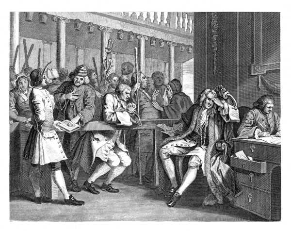 INDUSTRY AND IDLENESS.

PLATE 10.

THE INDUSTRIOUS 'PRENTICE ALDERMAN OF LONDON. THE IDLE ONE IMPEACHED BEFORE HIM BY HIS ACCOMPLICE.
