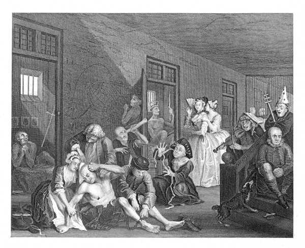 THE RAKE'S PROGRESS.

PLATE 8.

SCENE IN BEDLAM.