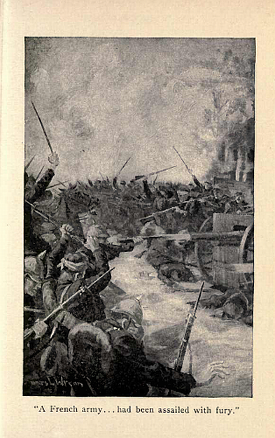 A vast red whirlwind in which
the faces of men shone and
steel glittered.