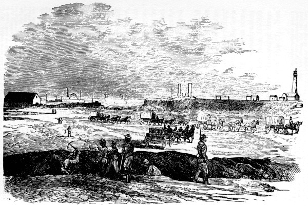 POINT ISABEL, TEXAS. Phalanx soldiers on duty, throwing
up earthworks.