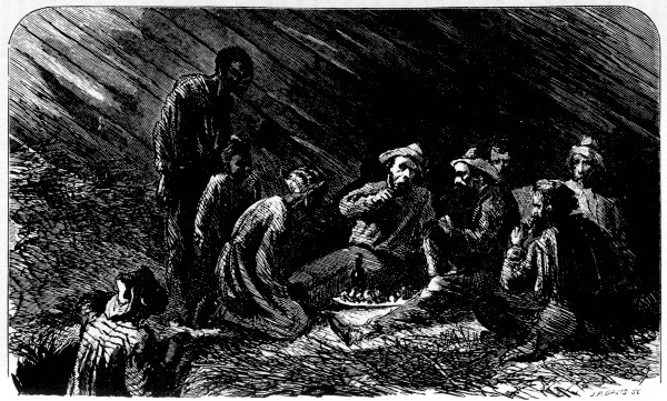Escaping Prisoners fed by Negroes in their Master's
Barn.