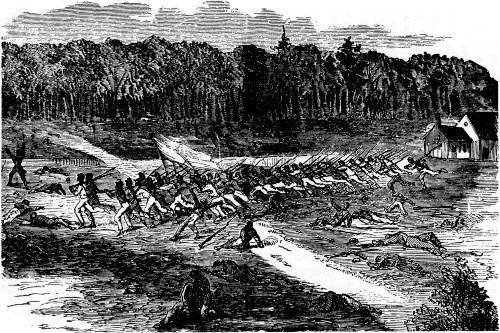 A GALLANT CHARGE.

The 22nd Negro Regiment, Duncan's
Brigade, carrying the first line of Confederate works before Petersburg,
Va.