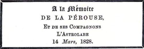 To the memory of La PÃ©rouse