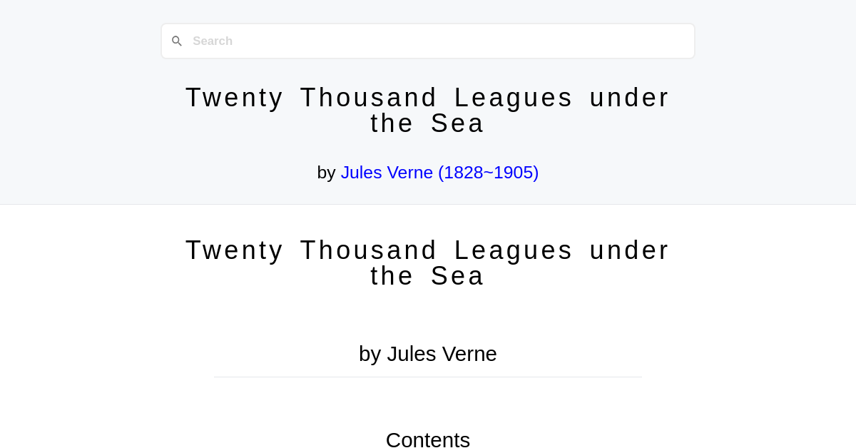 Twenty Thousand Leagues under the Sea by Jules Verne (1828~1905)