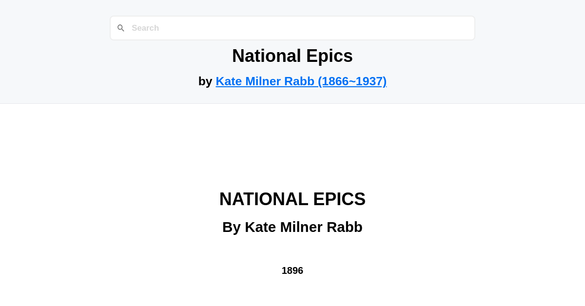 National Epics by Kate Milner Rabb (1866~1937)