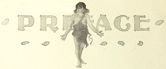 PREFACE with cave person over word