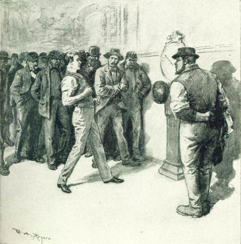 "IN BREATHLESS SILENCE THE GROUP WATCHED PEVERIL'S
MOVEMENTS"