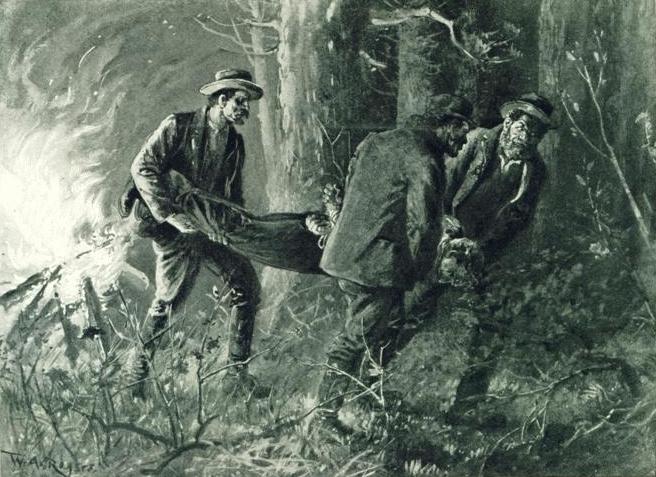 THE MEN HASTILY THREW PEVERIL HEAD-FIRST INTO THE
BUSHES