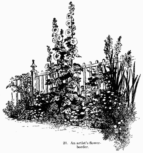 [Illustration: Fig. 21 An artist’s
flower border]
