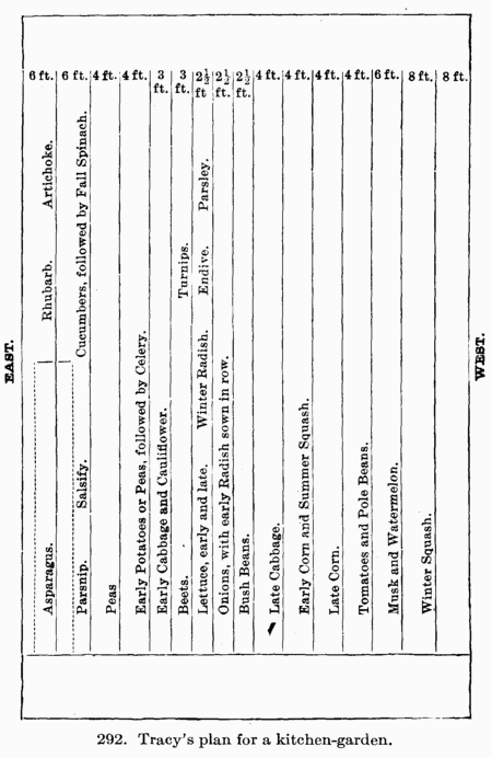 [Illustration: Fig. 292. Tracy’s plan for a
kitchen-garden.]