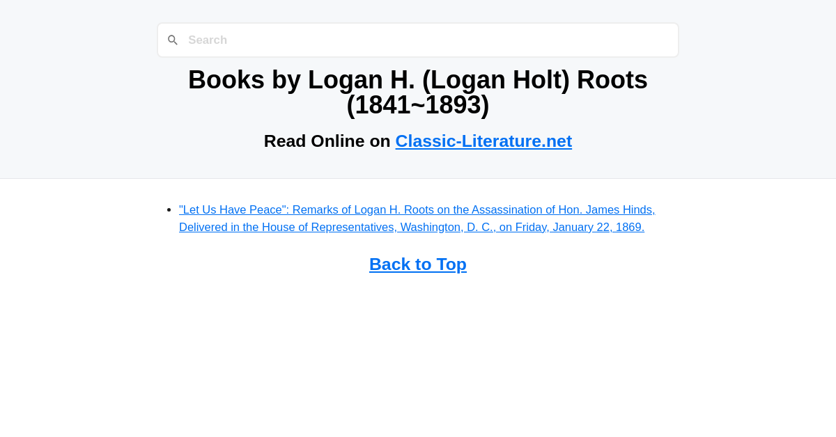 Books by Logan H. (Logan Holt) Roots (1841~1893) - Read Online on ...