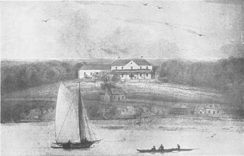 GOVERNMENT HOUSE, PORT JACKSON. From a drawing by
W. Westall, A.R.A., in the possession of the Royal Colonial
Institute. Photographed by permission of the Council. To face p.
198.