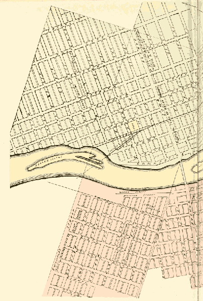 REPRODUCTION of THE FIRST MAP OF CEDAR RAPIDS
(Part 1)