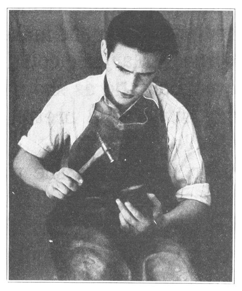 HE WORKED UPON ONE SHOE WHILE
HE TALKED