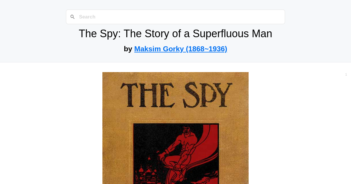 The Spy: The Story of a Superfluous Man