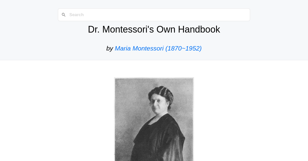 Dr. Montessori's Own Handbook by Maria Montessori (1870~1952)